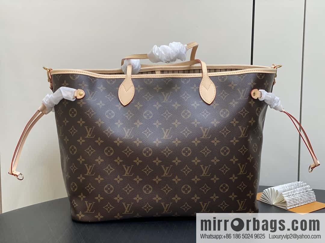 [Original order boutique] M11948 presbyopia apricot (seal double-sided) large shopping bag series NEVERFULL BANDOULIZRE INSIDE OUT large handbag