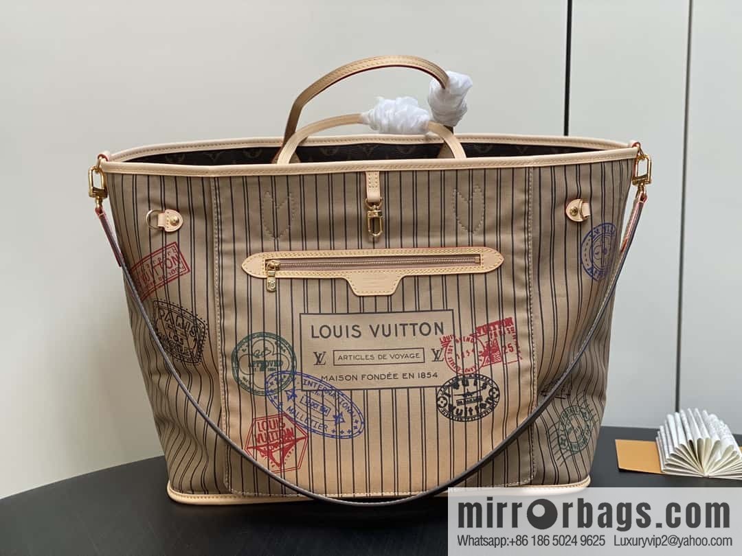 [Original order boutique] M11948 presbyopia apricot (seal double-sided) large shopping bag series NEVERFULL BANDOULIZRE INSIDE OUT large handbag