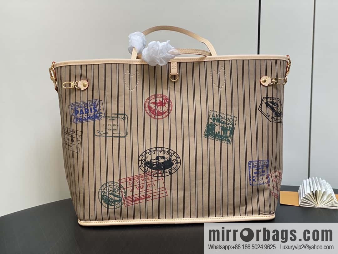 [Original order boutique] M11948 presbyopia apricot (seal double-sided) large shopping bag series NEVERFULL BANDOULIZRE INSIDE OUT large handbag