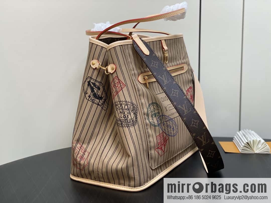 [Original order boutique] M11948 presbyopia apricot (seal double-sided) large shopping bag series NEVERFULL BANDOULIZRE INSIDE OUT large handbag