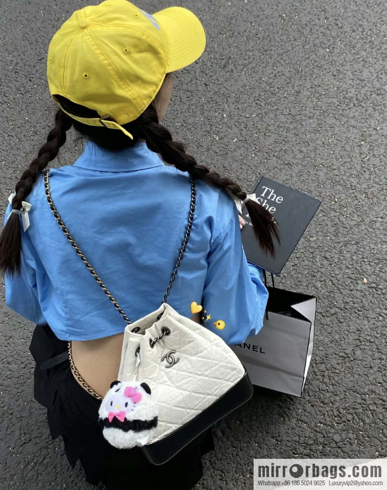𝗖𝗵𝗮𝗻𝗲𝗹 𝗚𝗮𝗯𝗿𝗶𝗲𝗹𝗹𝗲 stray backpack, black and white 🔘 A94485