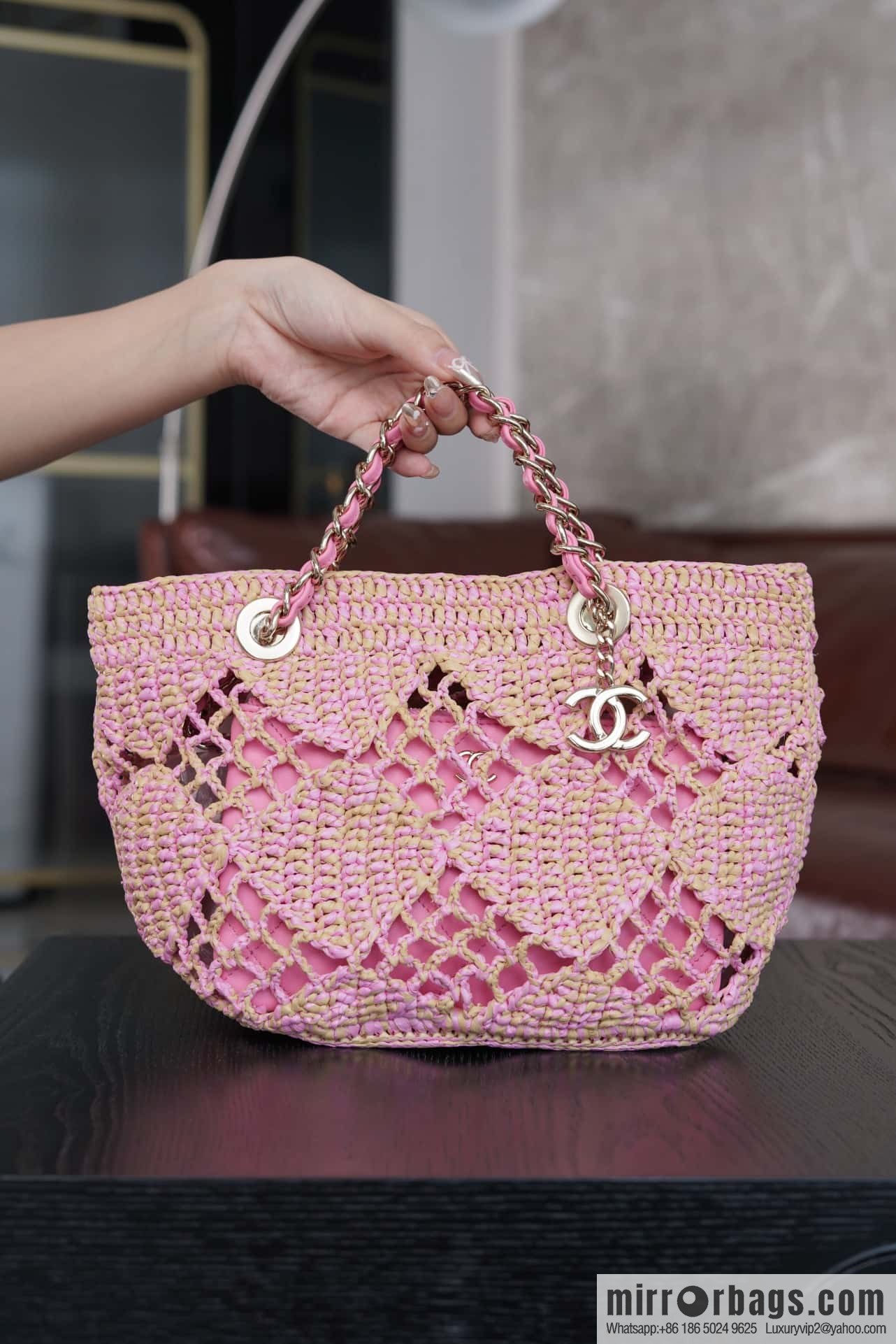 𝐂𝐡𝐚𝐧𝐞𝐥 𝟮𝟰 CoCo Beach Straw Shopping Bag 🛍️ S AS4714
