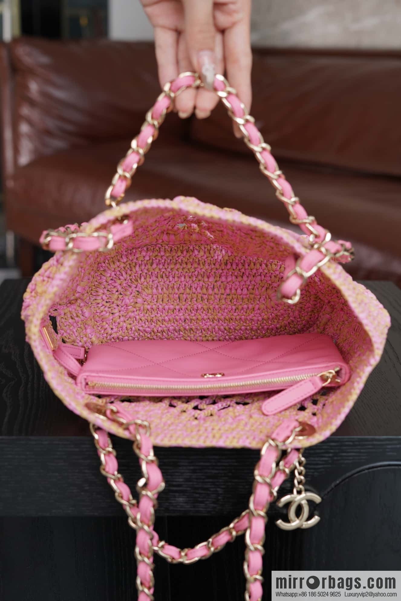 𝐂𝐡𝐚𝐧𝐞𝐥 𝟮𝟰 CoCo Beach Straw Shopping Bag 🛍️ S AS4714