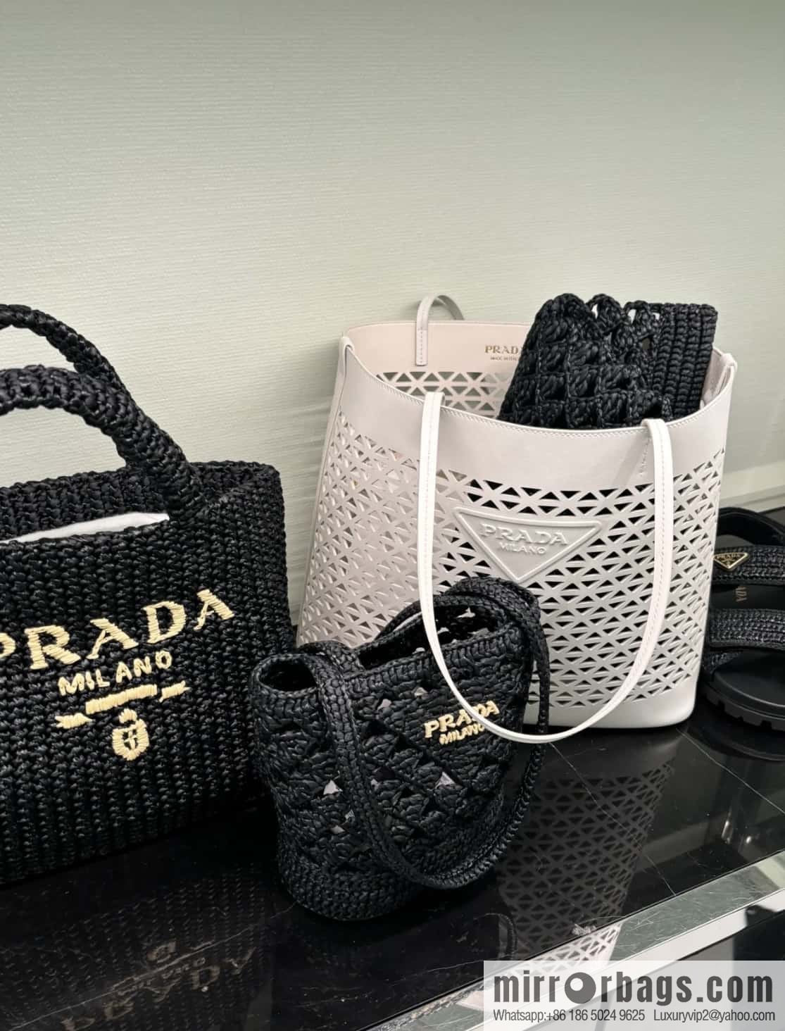 PRADA 🎉 hollow tote bag 🎉 1BG503 hollow 🎉🎉 white