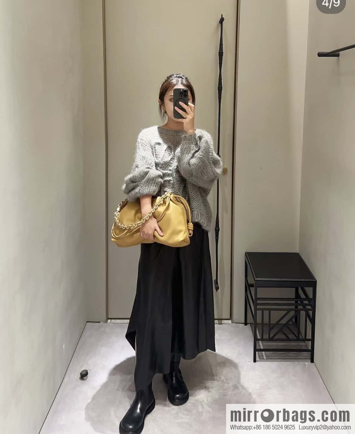 LOEWEFlamenco Purse large lucky bag 🔥 0802 yellow
