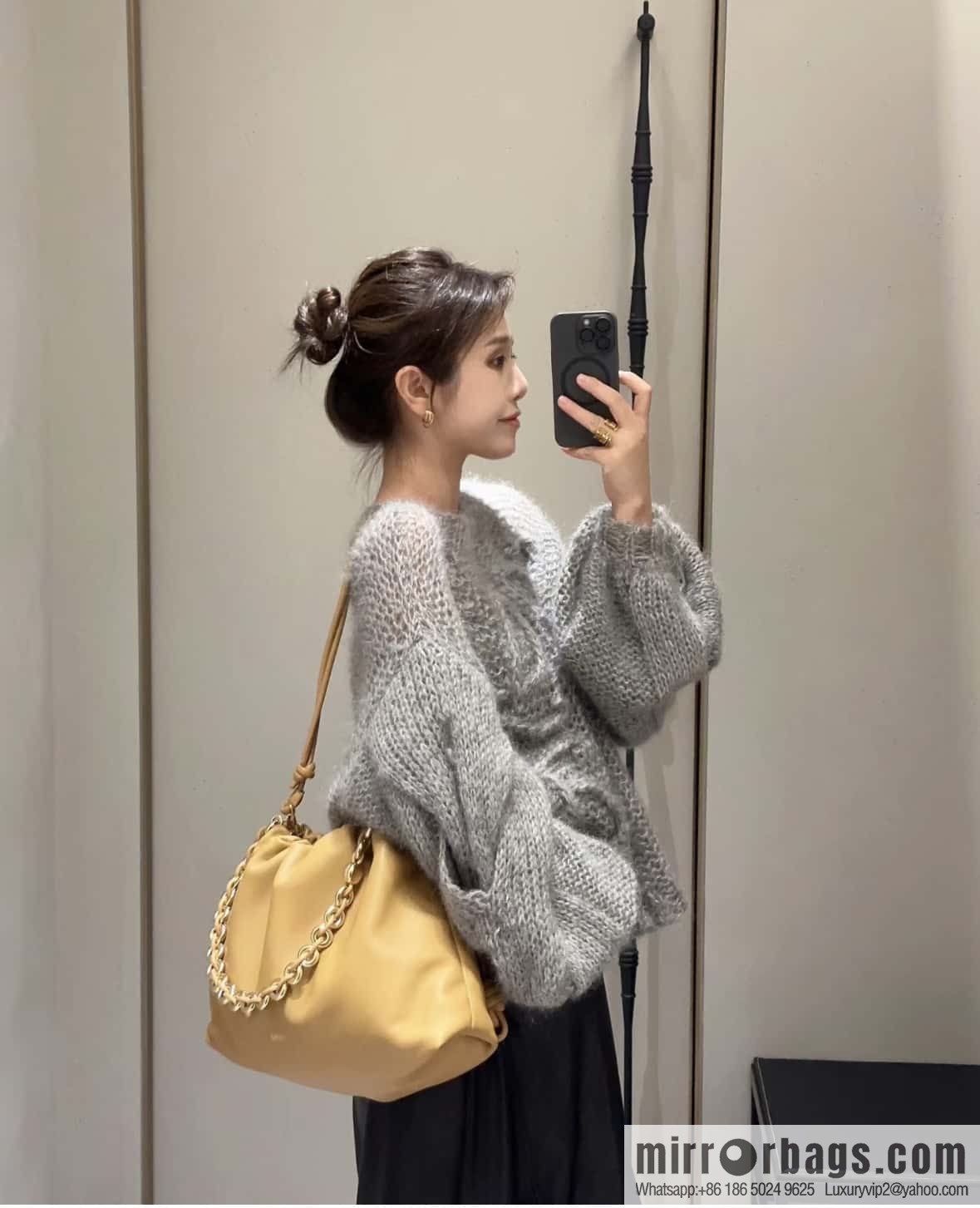 LOEWEFlamenco Purse large lucky bag 🔥 0802 yellow