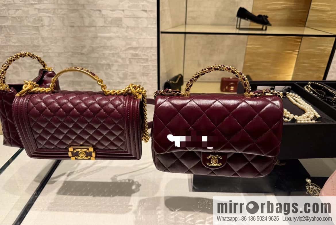 ππππππ πππ Flap New thick chain handle, burgundy, large AS5043 B17665 NZG79