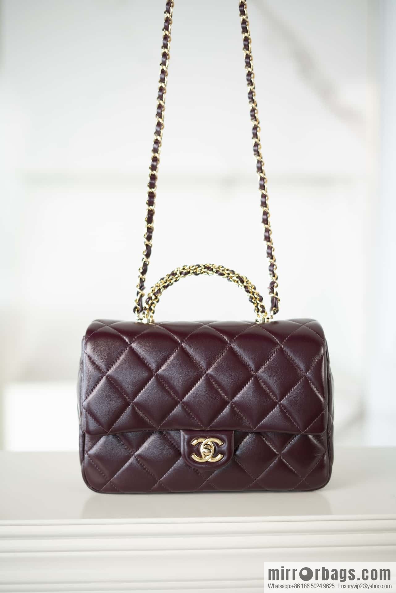 ππππππ πππ Flap New thick chain handle, burgundy, large AS5043 B17665 NZG79