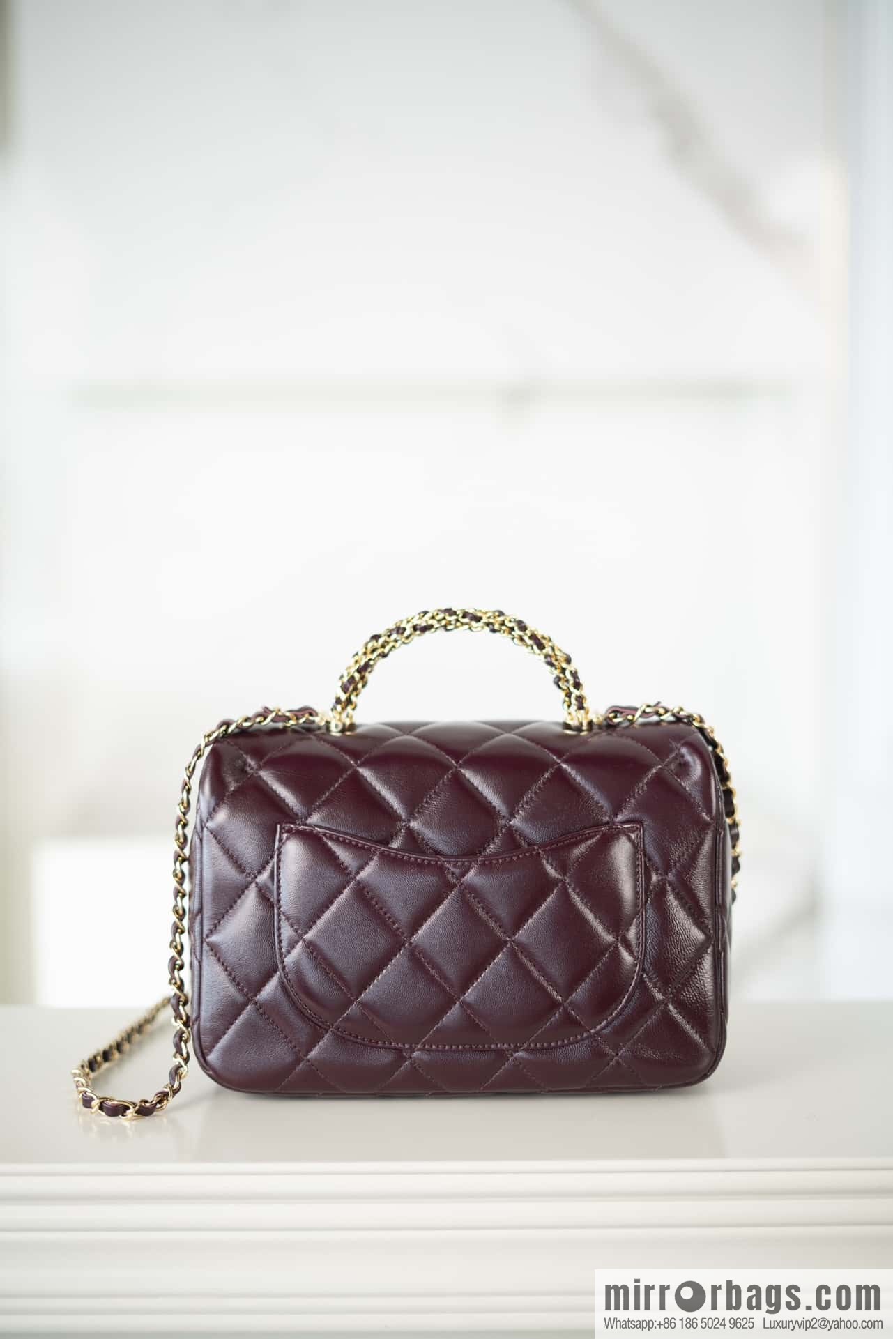 ππππππ πππ Flap New thick chain handle, burgundy, large AS5043 B17665 NZG79