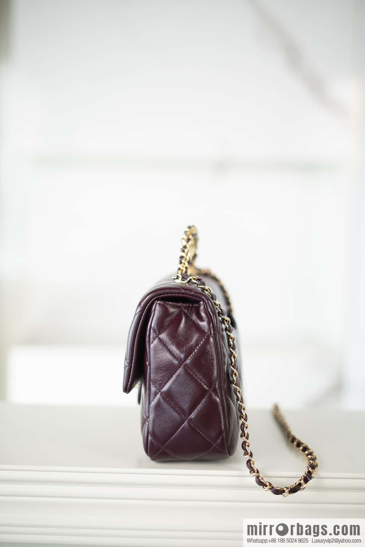 ππππππ πππ Flap New thick chain handle, burgundy, large AS5043 B17665 NZG79