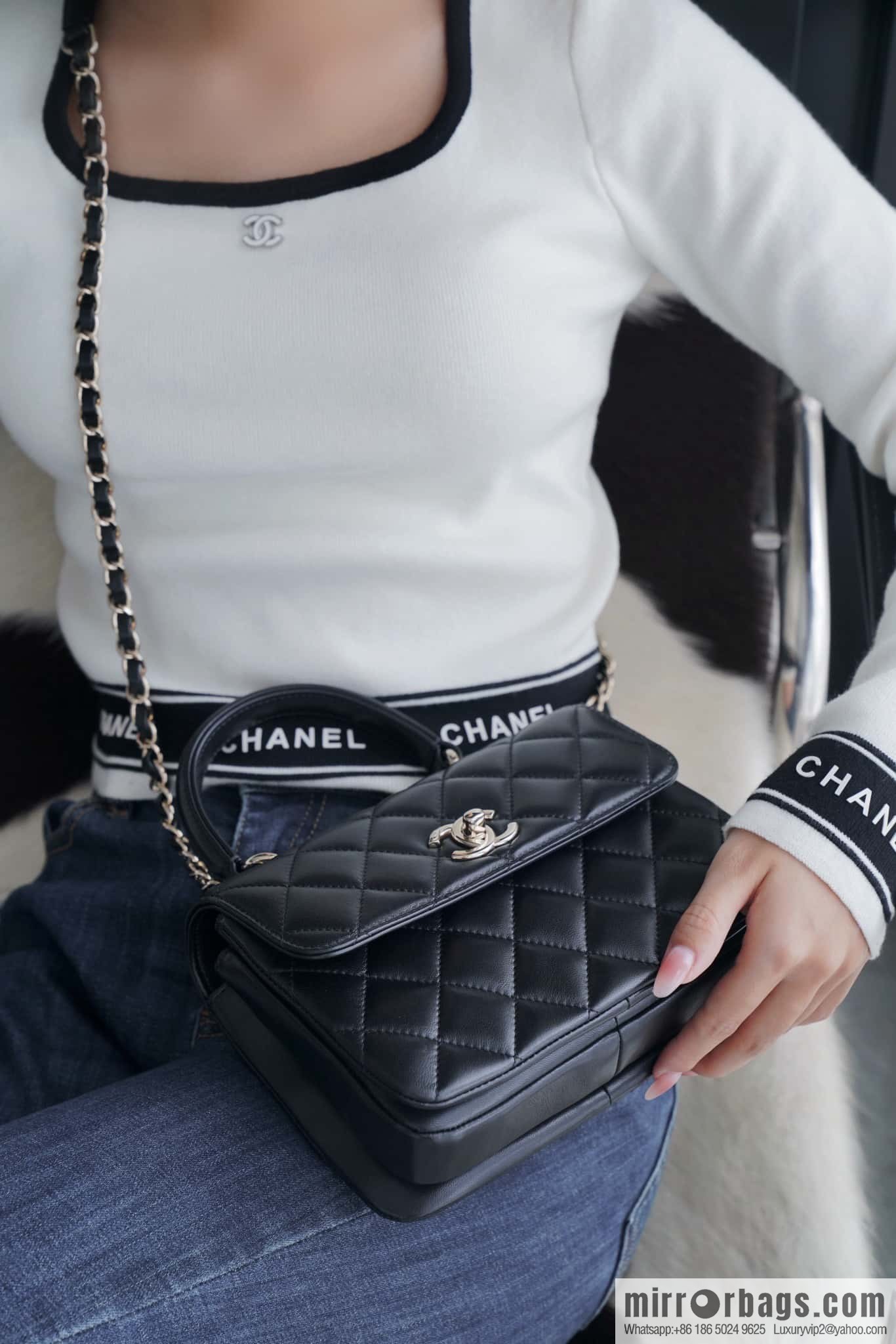 Chanel 24C Trendy CC Genuine Leather Mini Black ➿ AS4654 Y60767 94305