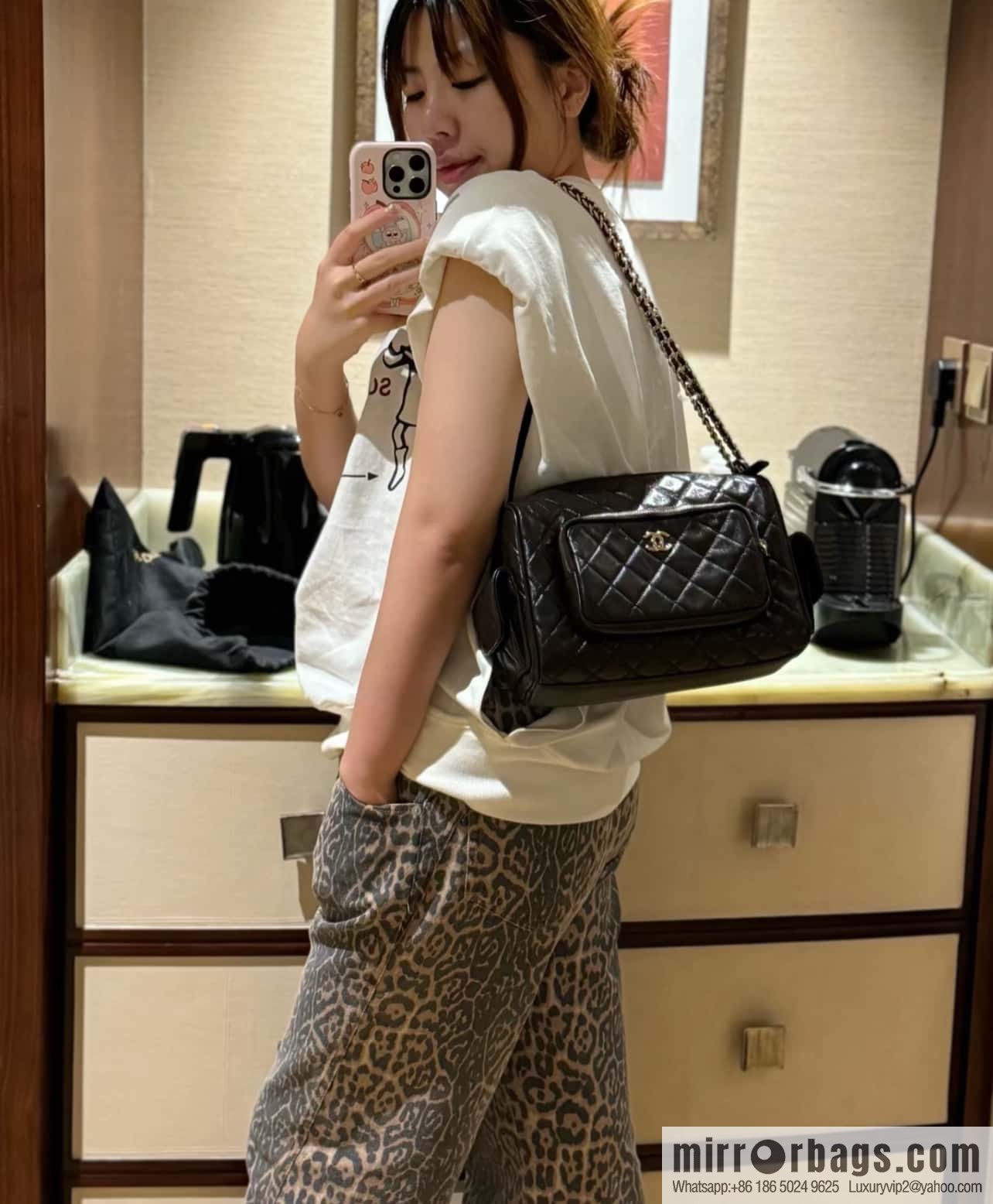 𝐂𝐇𝐀𝐍𝐄𝐋 𝟐𝟒𝐤 Camera Bag, Black Large 📷 AS5156 Black