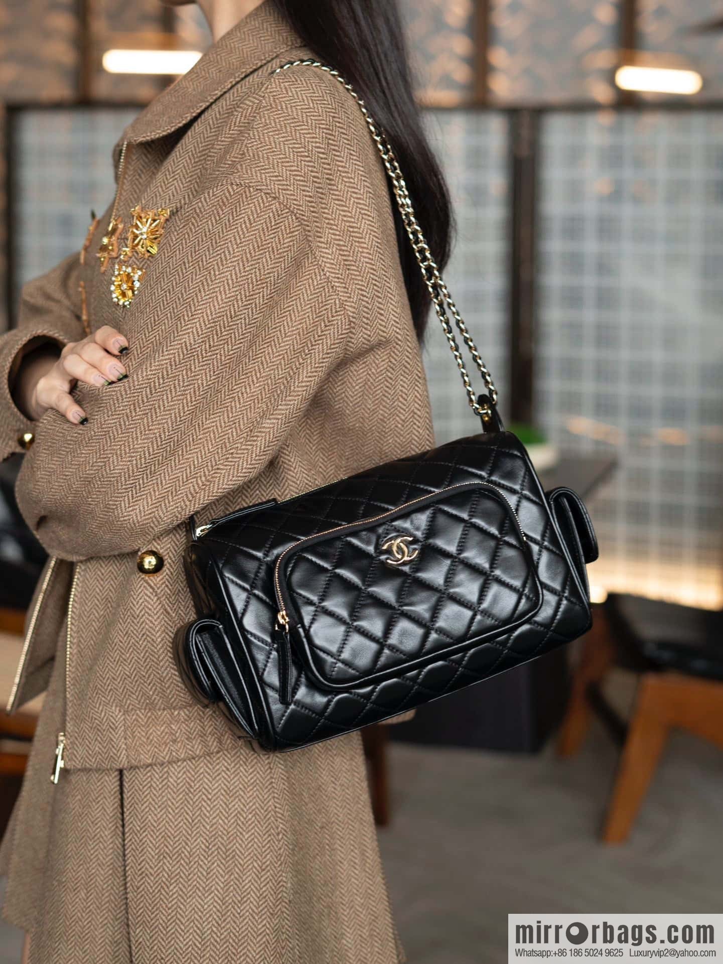 𝐂𝐇𝐀𝐍𝐄𝐋 𝟐𝟒𝐤 Camera Bag, Black Large 📷 AS5156 Black