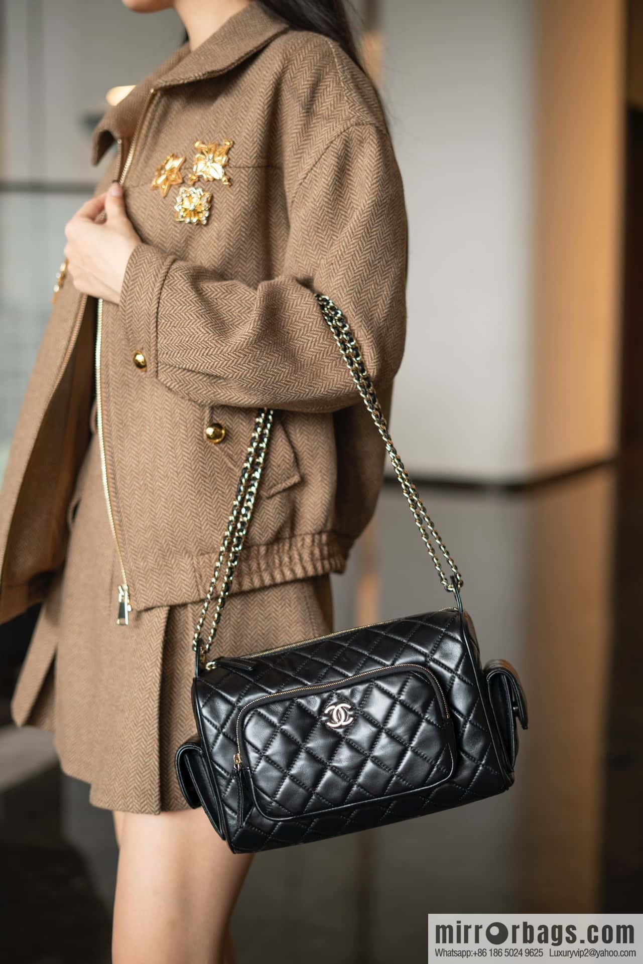 𝐂𝐇𝐀𝐍𝐄𝐋 𝟐𝟒𝐤 Camera Bag, Black Large 📷 AS5156 Black