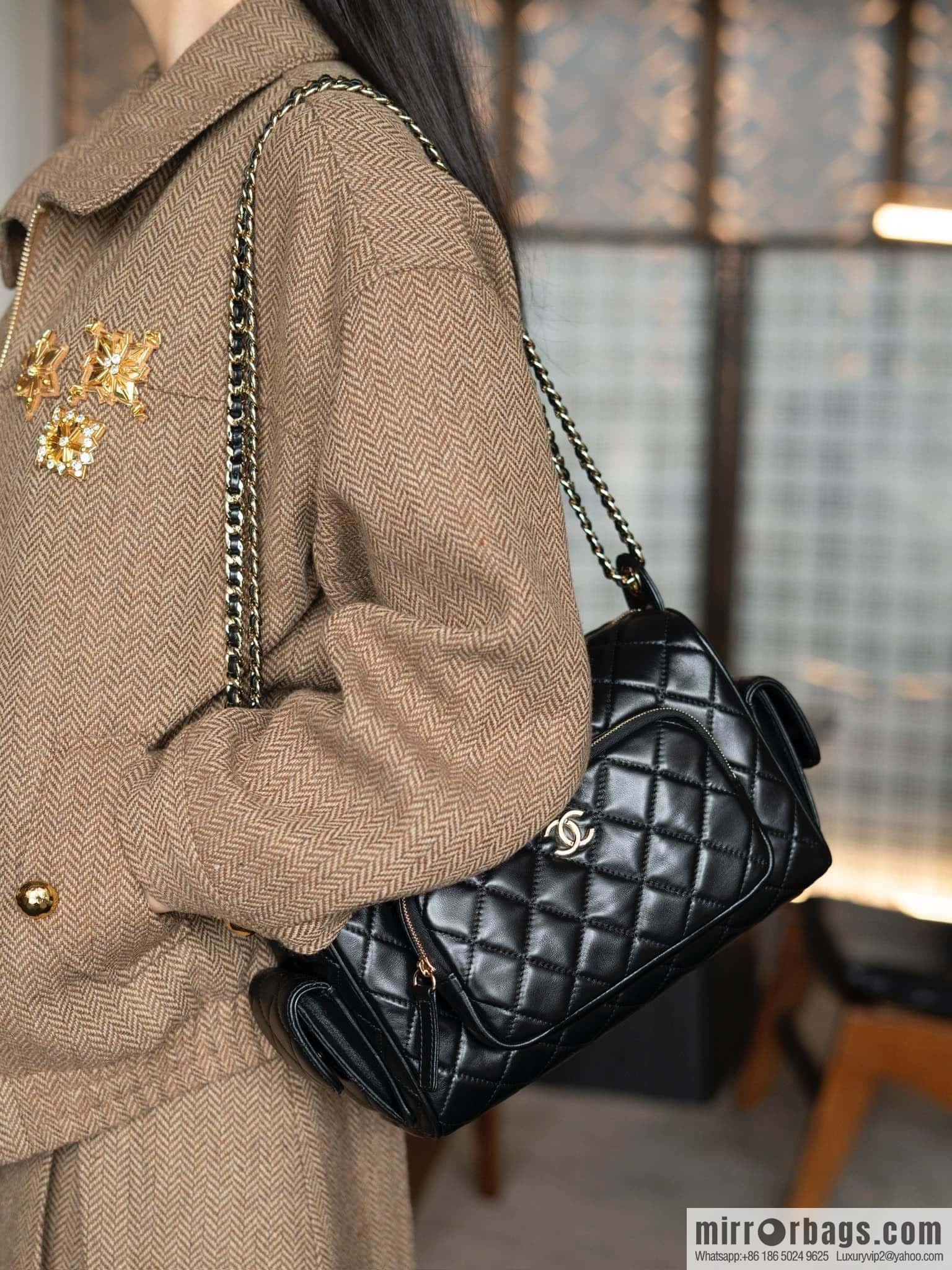 𝐂𝐇𝐀𝐍𝐄𝐋 𝟐𝟒𝐤 Camera Bag, Black Large 📷 AS5156 Black