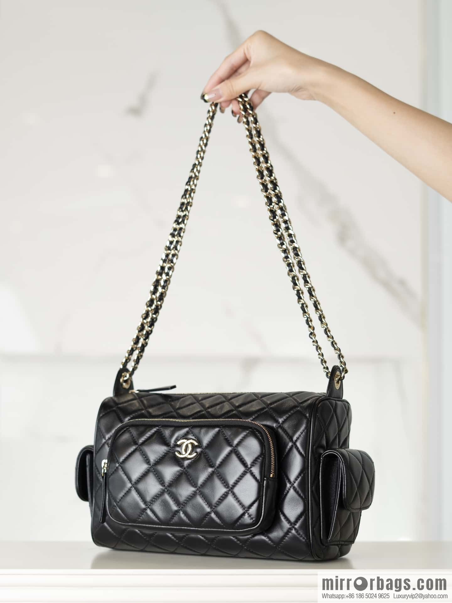 𝐂𝐇𝐀𝐍𝐄𝐋 𝟐𝟒𝐤 Camera Bag, Black Large 📷 AS5156 Black