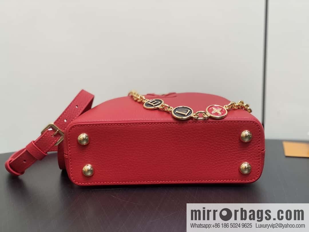 [Original order boutique] K00014 red full leather, chain cap that English series, personalized custom MY CAPUCINES handbag