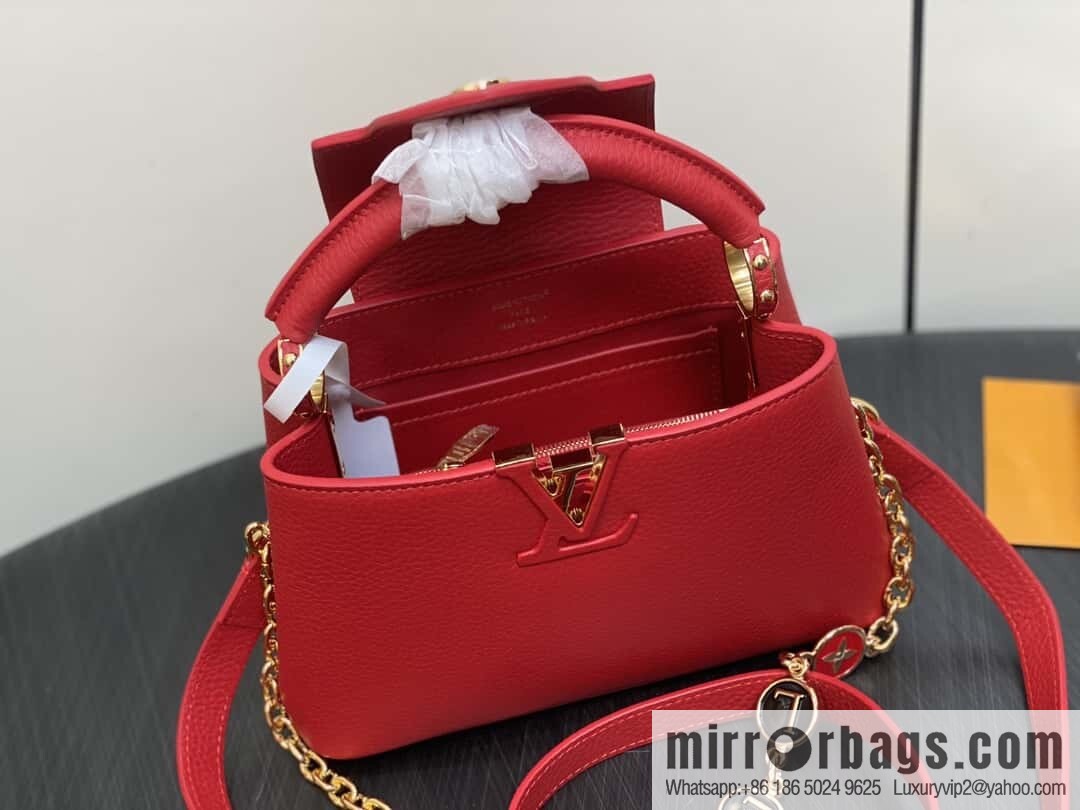 [Original order boutique] K00014 red full leather, chain cap that English series, personalized custom MY CAPUCINES handbag