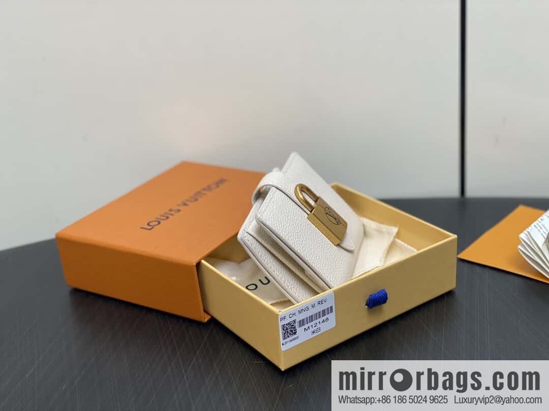 [Original order boutique] M12148 beige, full leather wallet series Portfoille Locky wallet