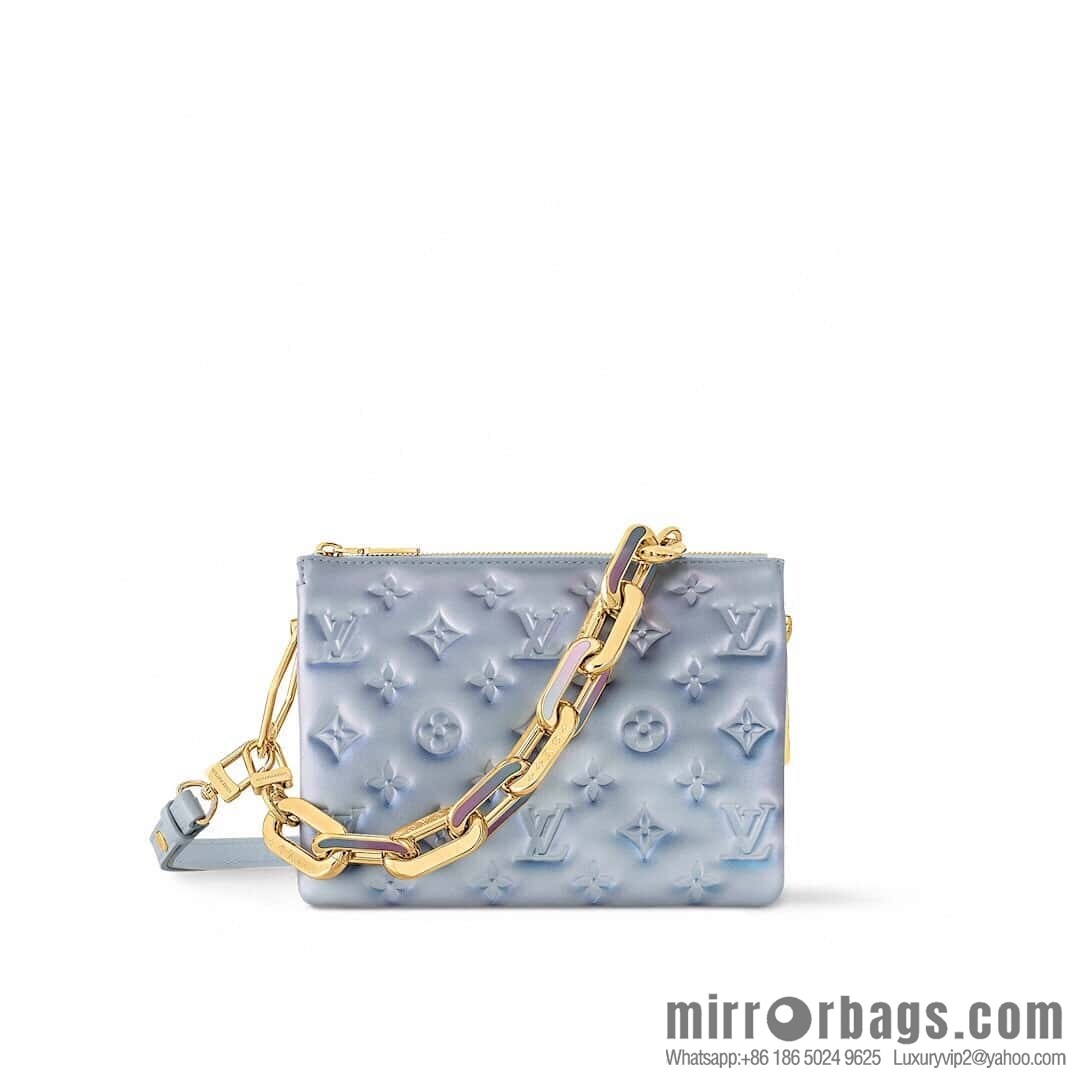 [Original order boutique] M24338 blue, full leather chain bag series, sheepskin Coussin BB handbag