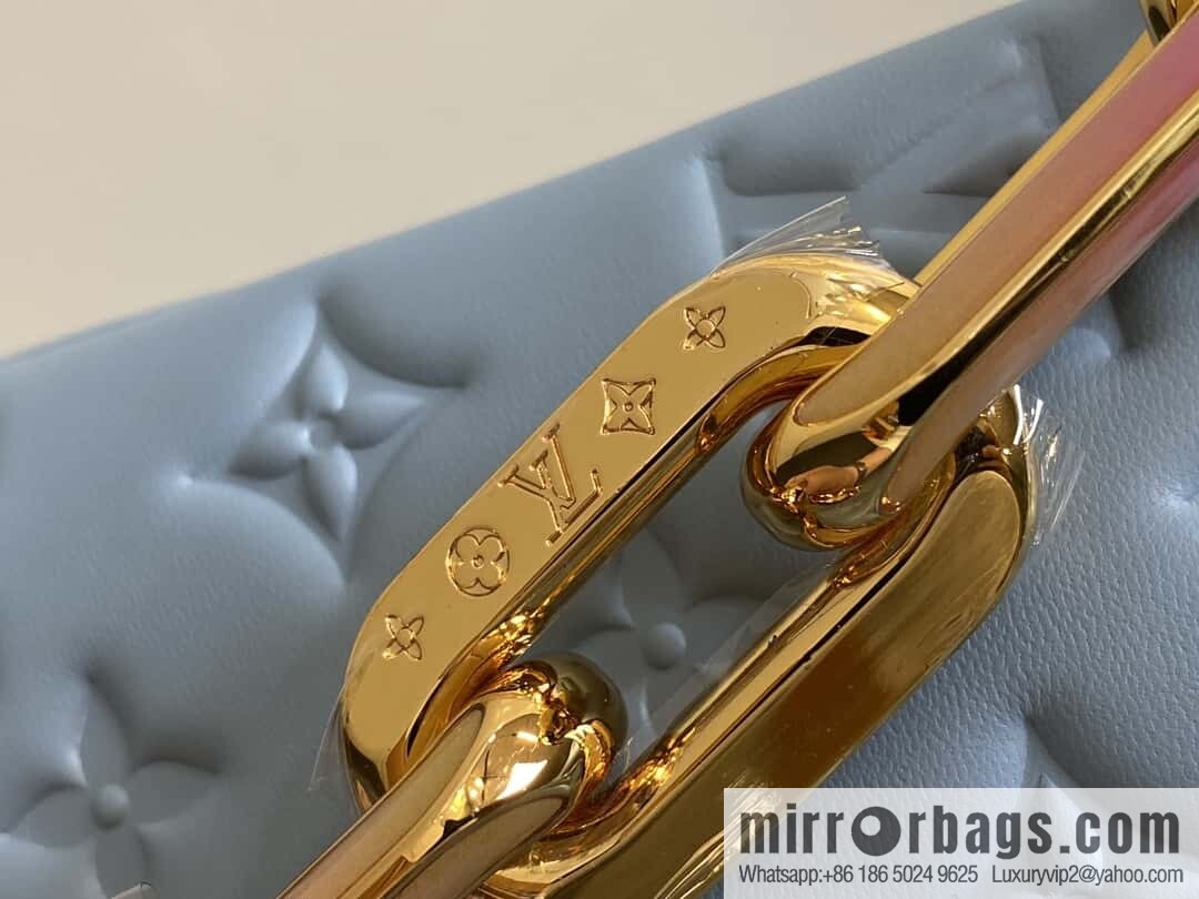 [Original order boutique] M24338 blue, full leather chain bag series, sheepskin Coussin BB handbag