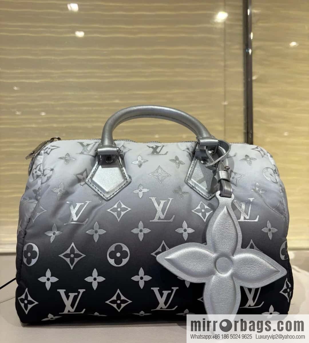 [Original order boutique] M11848 silver down, pillow bag speedy series, ski series SPEEDY BANDOULIZRE 25 handbag