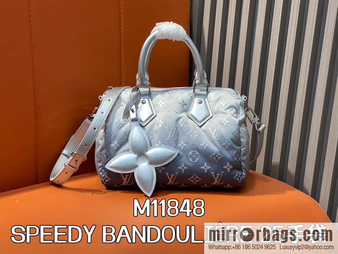 [Original order boutique] M11848 silver down, pillow bag speedy series, ski series SPEEDY BANDOULIZRE 25 handbag