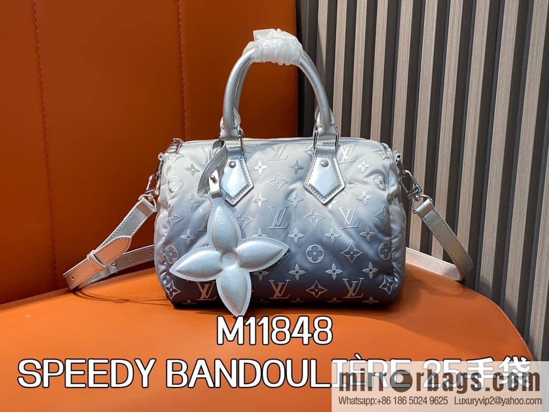 [Original order boutique] M11848 silver down, pillow bag speedy series, ski series SPEEDY BANDOULIZRE 25 handbag