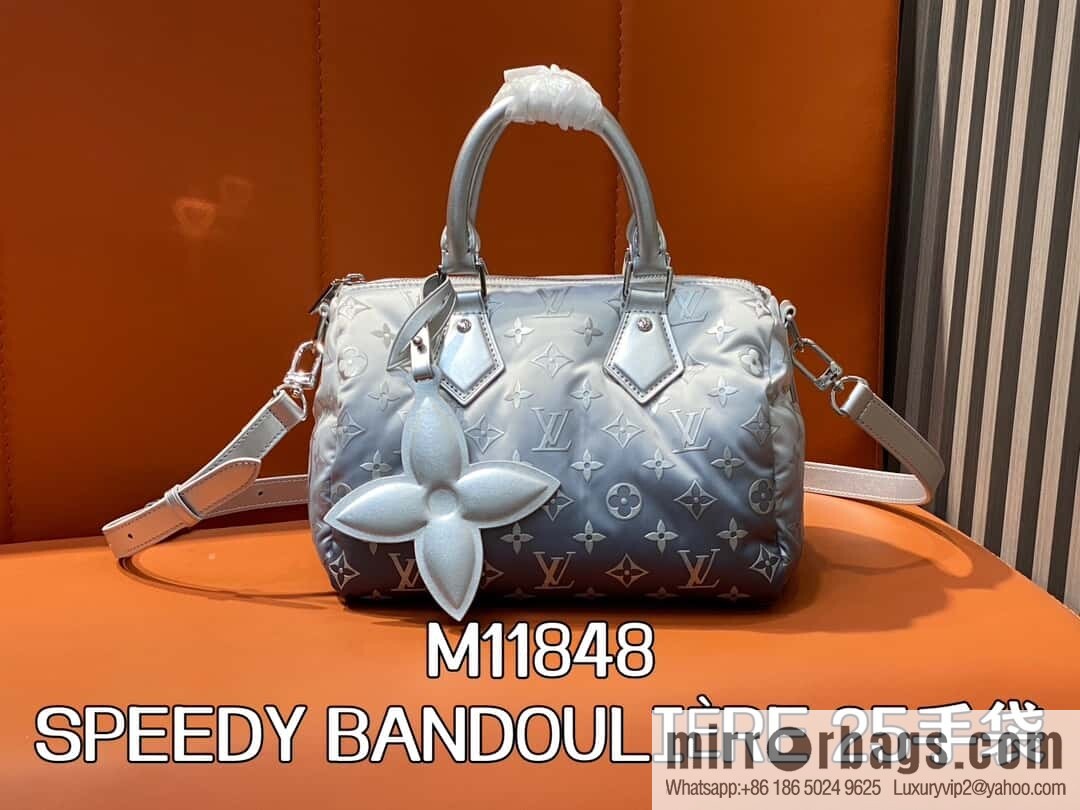[Original order boutique] M11848 silver down, pillow bag speedy series, ski series SPEEDY BANDOULIZRE 25 handbag