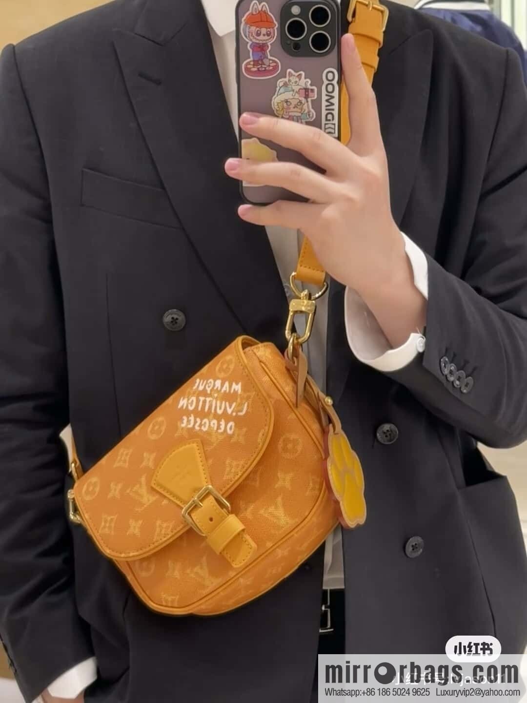 [Original order boutique] M12694 yellow silk screen, mailman bag series, this Montsouris small mailman bag.