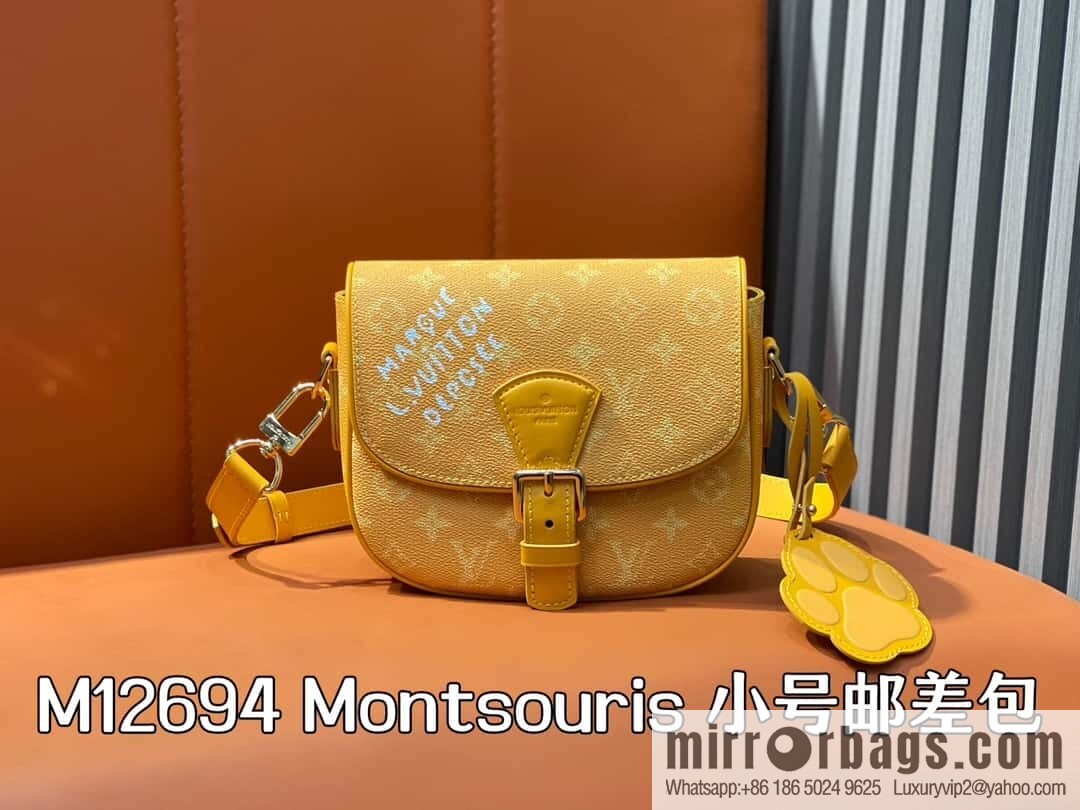 [Original order boutique] M12694 yellow silk screen, mailman bag series, this Montsouris small mailman bag.