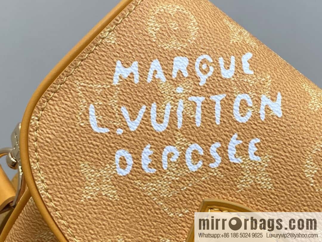 [Original order boutique] M12694 yellow silk screen, mailman bag series, this Montsouris small mailman bag.