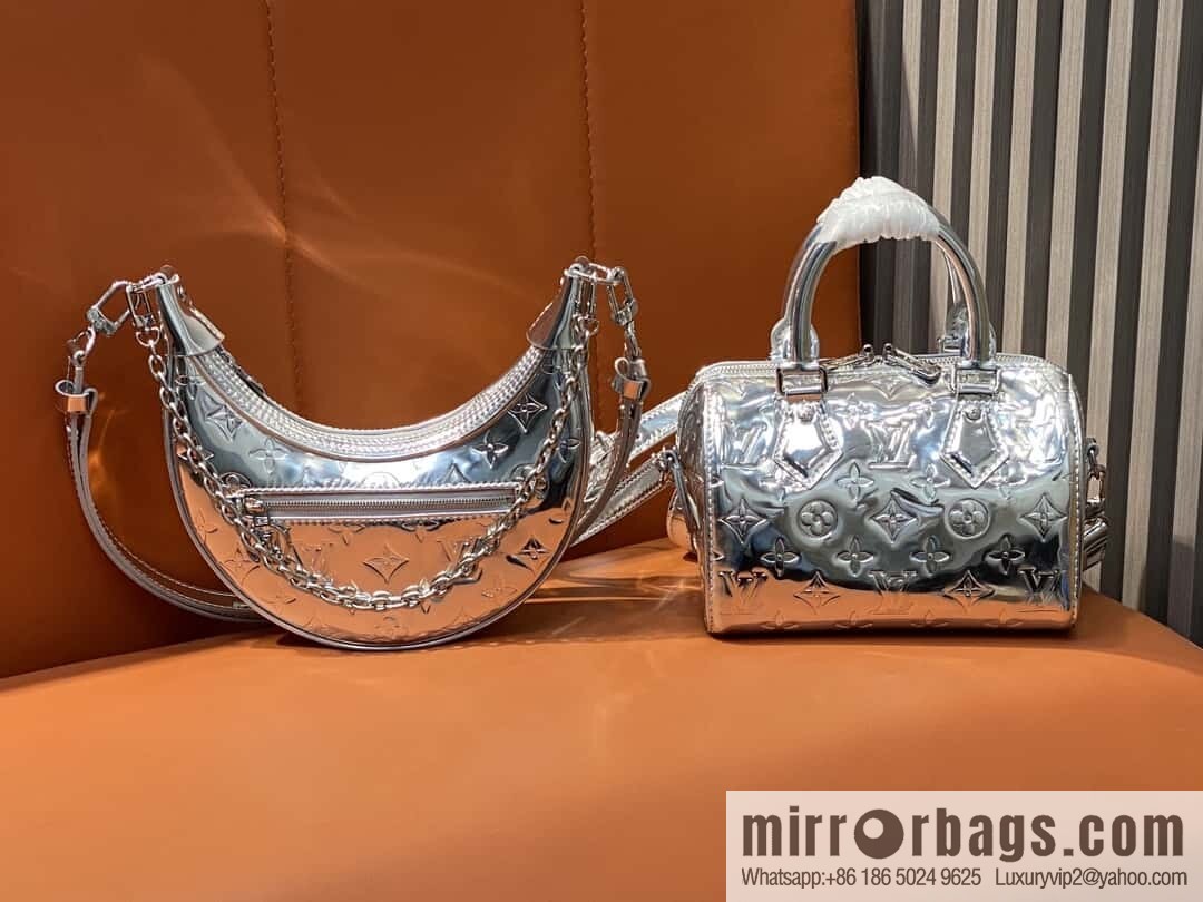 [Original order boutique] M11987 silver patent leather, pillow bag speedy series SPEEDY BANDOULIZRE 20 handbag
