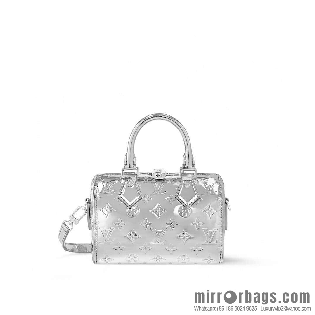 [Original order boutique] M11987 silver patent leather, pillow bag speedy series SPEEDY BANDOULIZRE 20 handbag