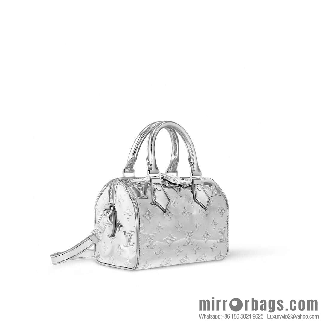 [Original order boutique] M11987 silver patent leather, pillow bag speedy series SPEEDY BANDOULIZRE 20 handbag