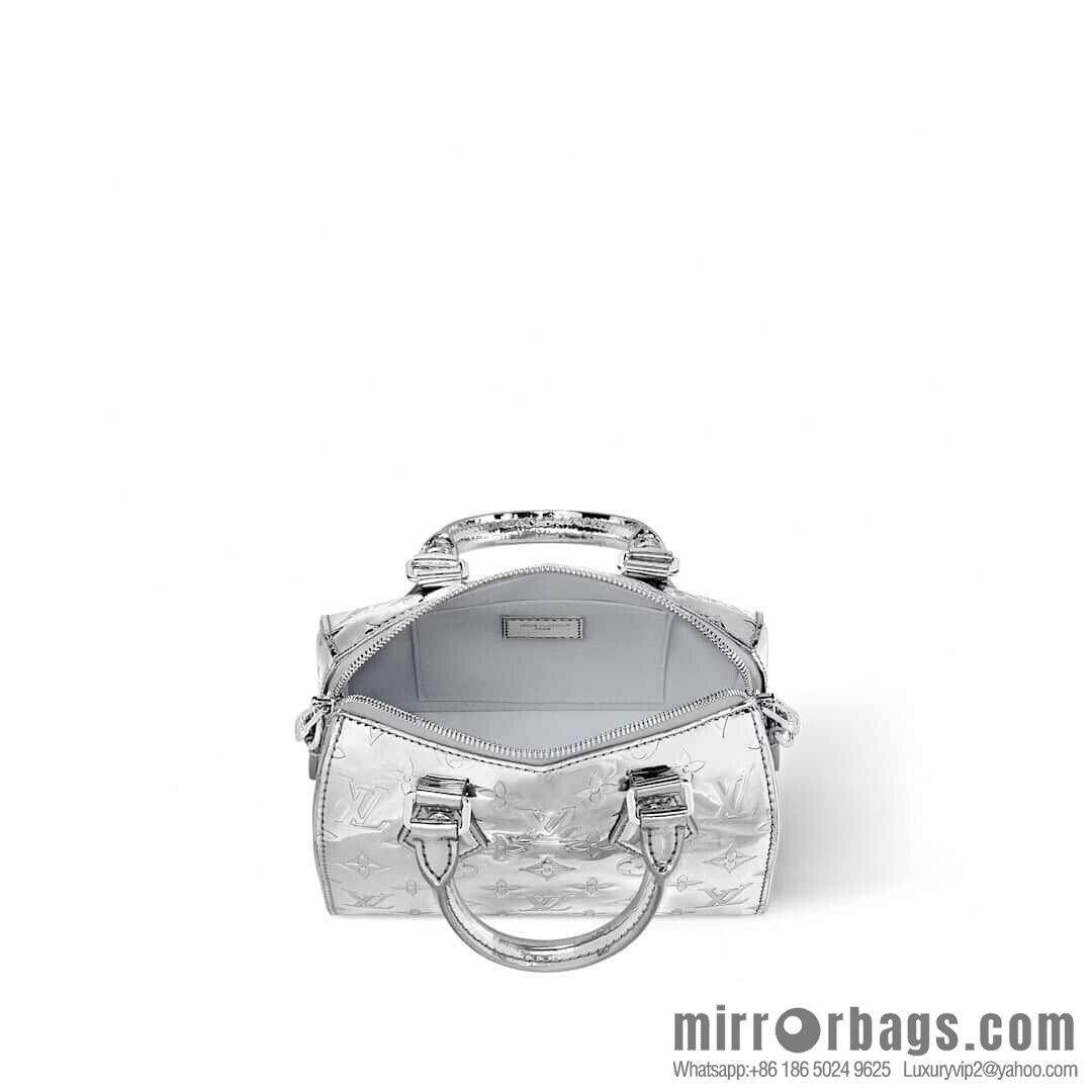 [Original order boutique] M11987 silver patent leather, pillow bag speedy series SPEEDY BANDOULIZRE 20 handbag