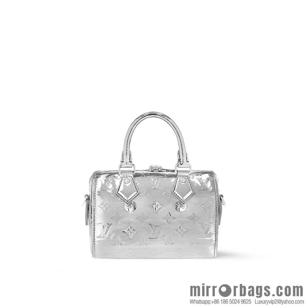 [Original order boutique] M11987 silver patent leather, pillow bag speedy series SPEEDY BANDOULIZRE 20 handbag