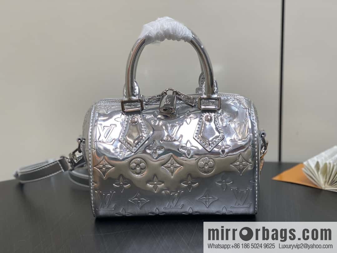 [Original order boutique] M11987 silver patent leather, pillow bag speedy series SPEEDY BANDOULIZRE 20 handbag