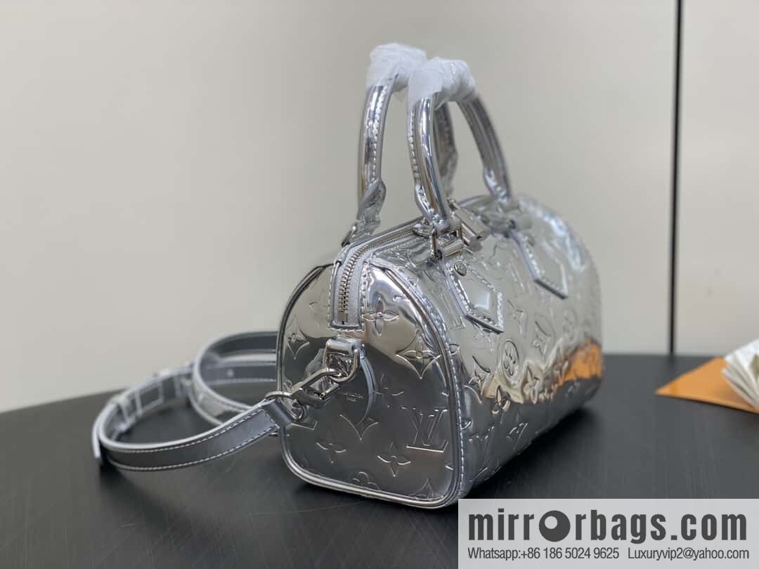 [Original order boutique] M11987 silver patent leather, pillow bag speedy series SPEEDY BANDOULIZRE 20 handbag