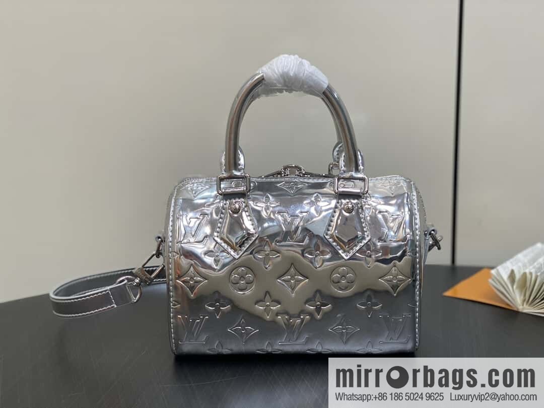 [Original order boutique] M11987 silver patent leather, pillow bag speedy series SPEEDY BANDOULIZRE 20 handbag