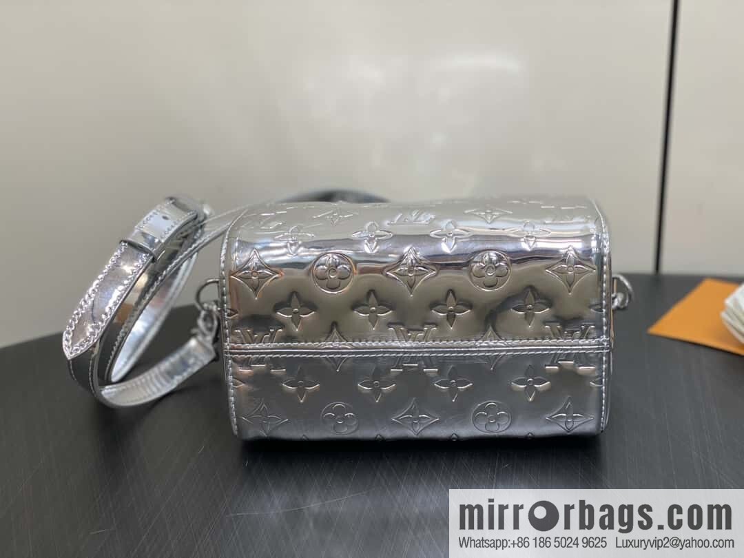 [Original order boutique] M11987 silver patent leather, pillow bag speedy series SPEEDY BANDOULIZRE 20 handbag