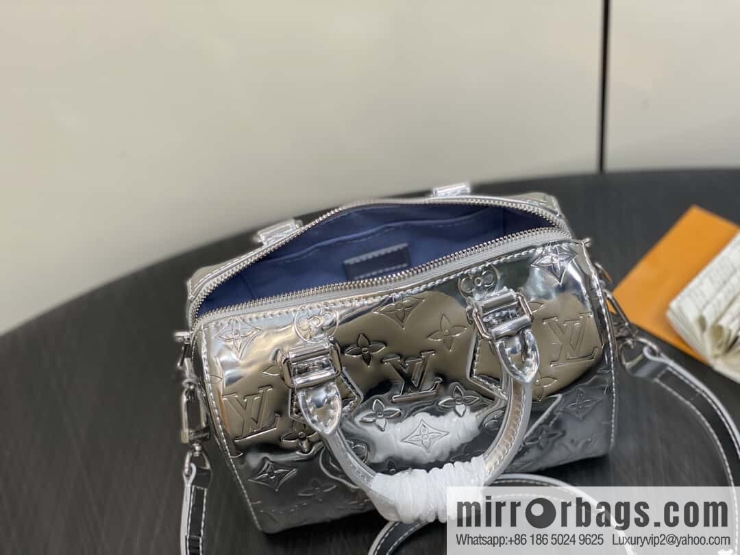 [Original order boutique] M11987 silver patent leather, pillow bag speedy series SPEEDY BANDOULIZRE 20 handbag