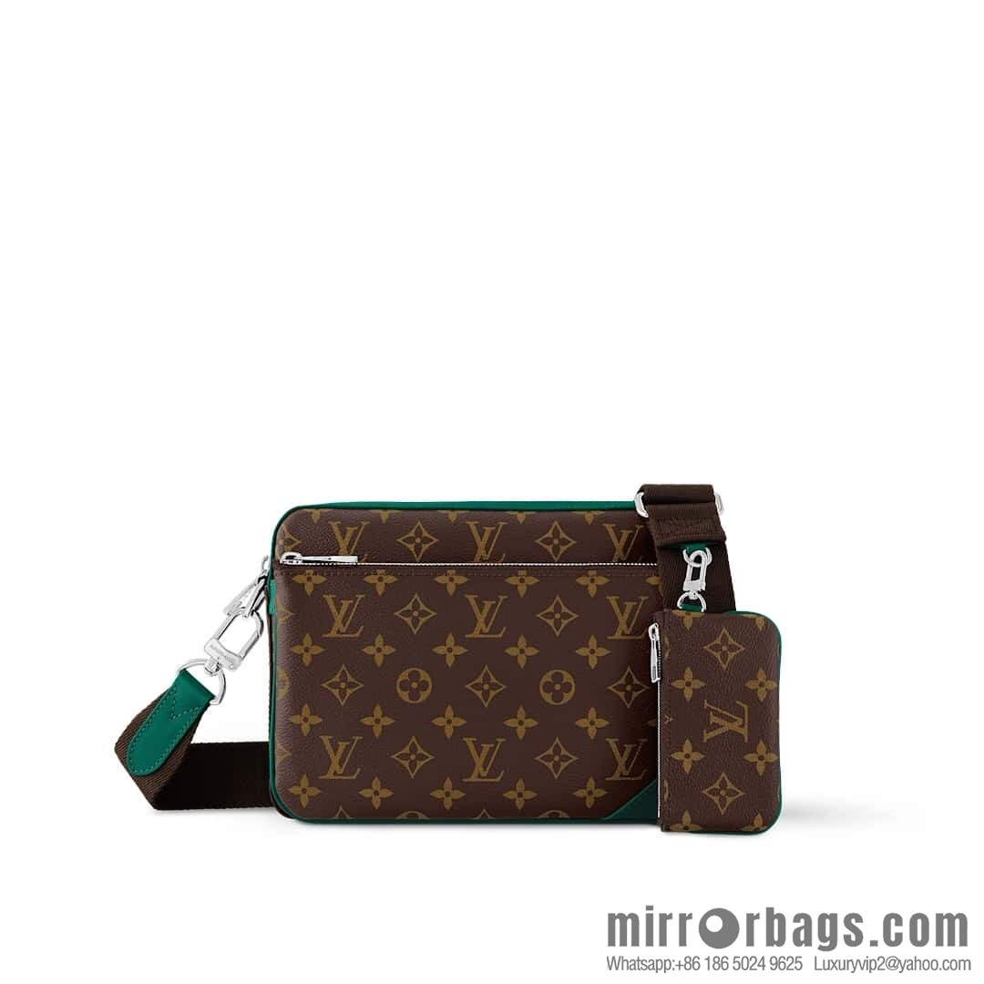 [Original order boutique] M12766 presbyopia/green, men's bag three-piece series TRIO messenger bag