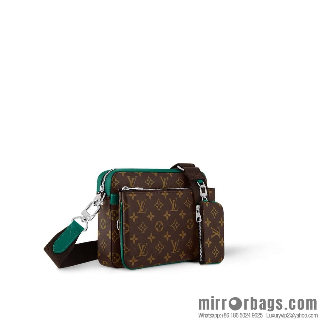 [Original order boutique] M12766 presbyopia/green, men's bag three-piece series TRIO messenger bag