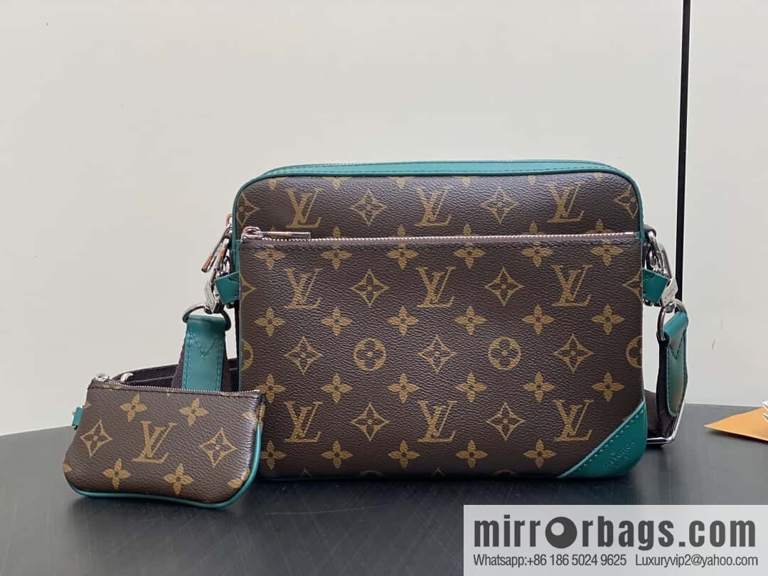 [Original order boutique] M12766 presbyopia/green, men's bag three-piece series TRIO messenger bag