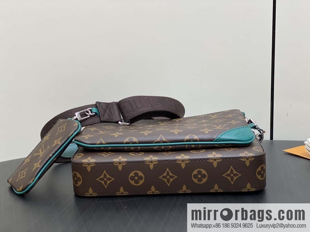 [Original order boutique] M12766 presbyopia/green, men's bag three-piece series TRIO messenger bag