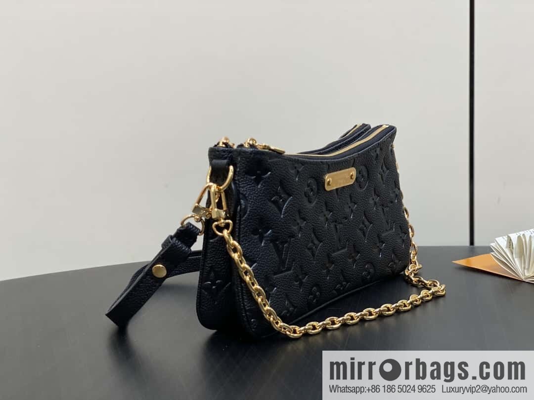 [Original order boutique] M83301 black M11916 brown, full leather embossed chain bag series Liv handbag