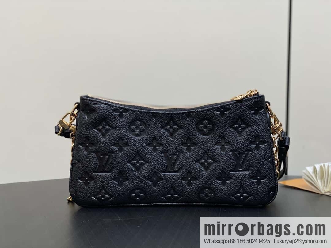 [Original order boutique] M83301 black M11916 brown, full leather embossed chain bag series Liv handbag