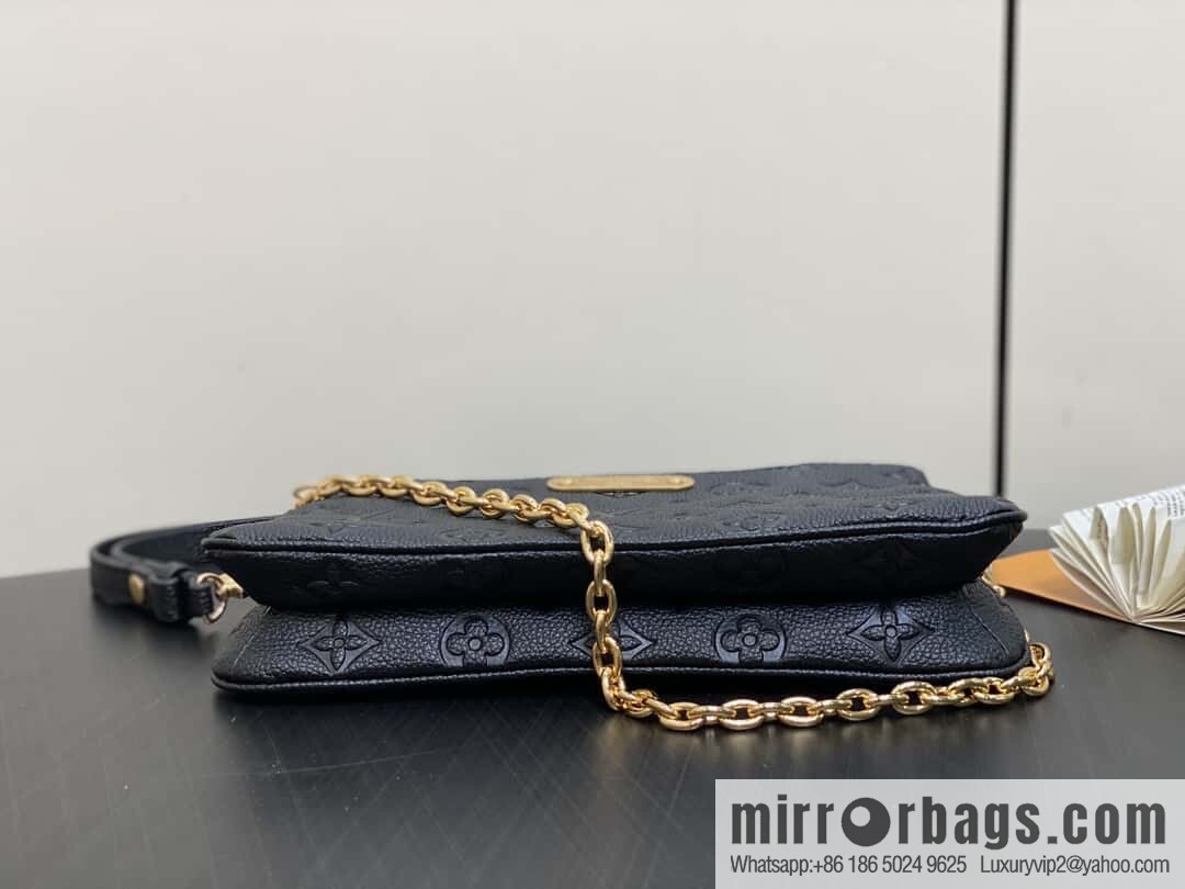 [Original order boutique] M83301 black M11916 brown, full leather embossed chain bag series Liv handbag
