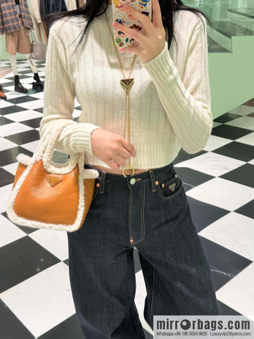 PRADA 🎉 sheepskin bucket bag 🎉 1BA349 new product🎉🎉